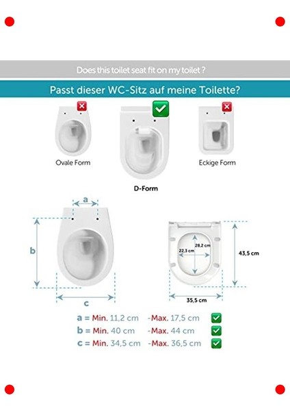 D Şekilli Antibakteriyel Yavaş Kapanan Klozet Kapağı indirimleri