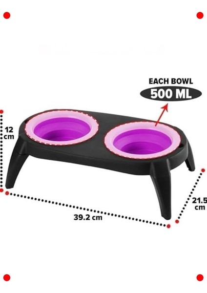 Ikili Katlanabilir Evcil Hayvan Mama Kabı ve Standı fırsatları