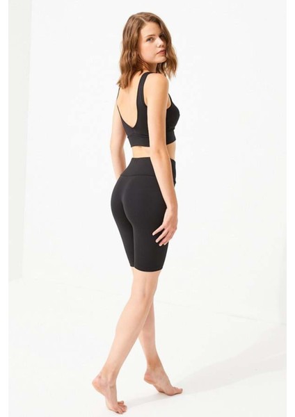 Siyah Toparlayıcı Yüksek Bel Diz Altı Kadın Kapri fiyatları