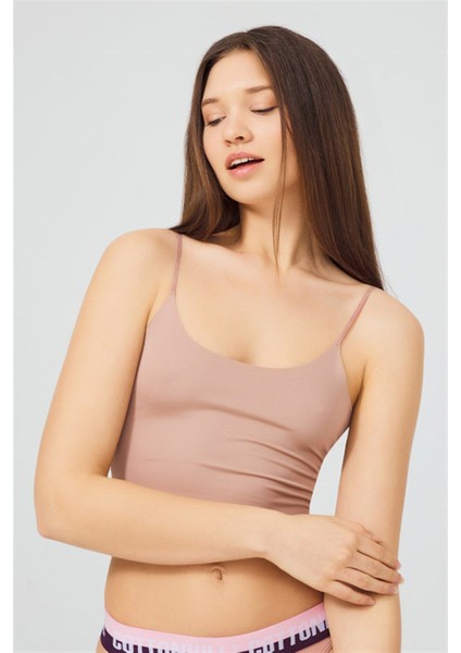 Ayarlanabilir Ince Askılı Lazer Kesim Crop Büstiyer 3'lü Paket modelleri