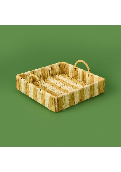 Deco Acerra Dekoratif Tepsi - Turuncu / Krem - 22X22X5 cm fiyatları