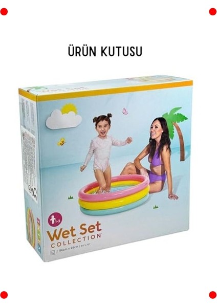 Şişme Bebek Çocuk Havuzu Seti (86X25 Cm) indirimleri