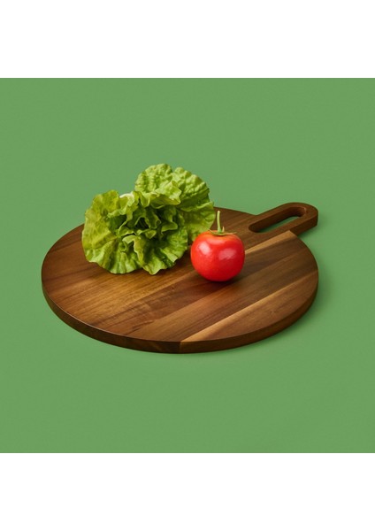 Akasya Yuvarlak Kesim Tahtası - Kahverengi - 43 cm fiyatları