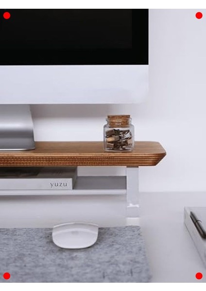 Ergonomik Ahşap Monitör Standı - Meşe indirimleri
