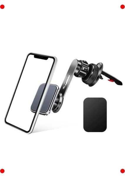 Metal Kasa Mıknatıslı Araç Telefon Tutucu - Havalandırma