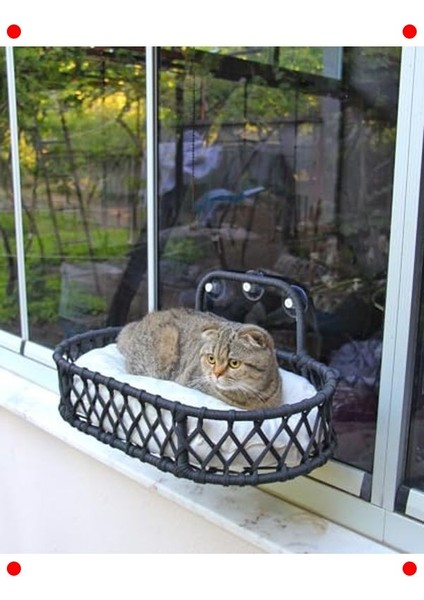 Pencere Kenarı Vantuzlu Macrame Kedi Hamağı (Büyük Boy) fiyatları