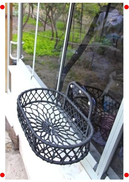 Pencere Kenarı Vantuzlu Macrame Kedi Hamağı (Büyük Boy) modelleri