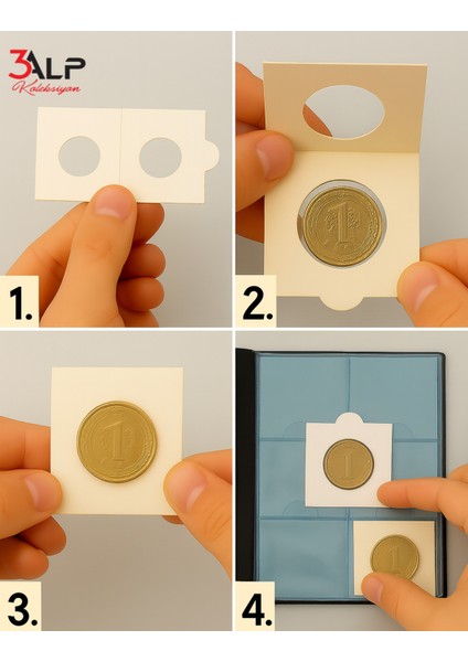 Mini Cep Albümü Seti-72 Gözlü Kapamalı Madeni ve Mini Kağıt Para Cep Defteri Albümü (2’li Set)-Mavi