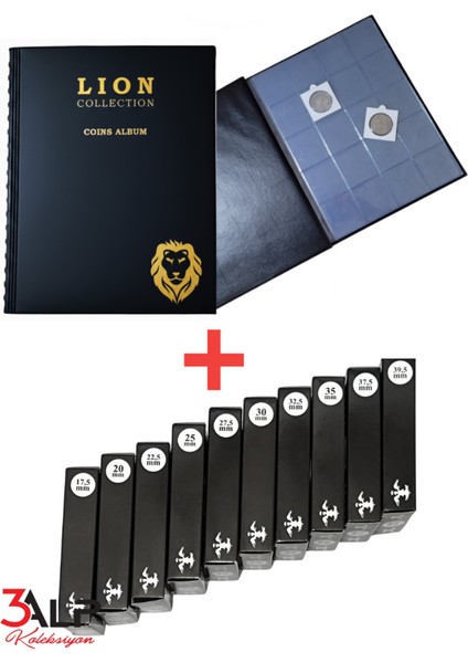 Madeni Kapamalı Albüm ve Kapama SET-200 Lü Madeni Kapamalı Para Albümü ve 10 Kutu Farklı Ebat Kapama