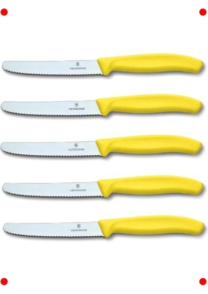 Klasik Mutfak Bıçak Seti - 5 Parça Sarı