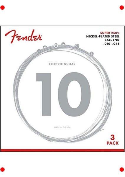 Nikel Kaplama Elektro Gitar Teli Seti - 3 Paket