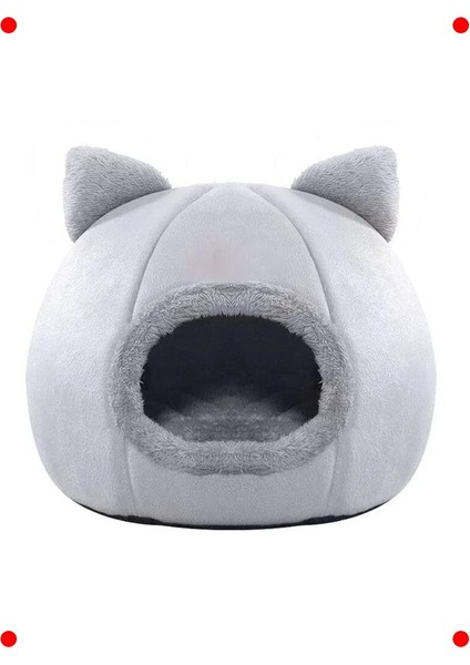 Bal Kabağı Tasarımlı Yumuşak Kedi Evi - M Beden Gri modelleri