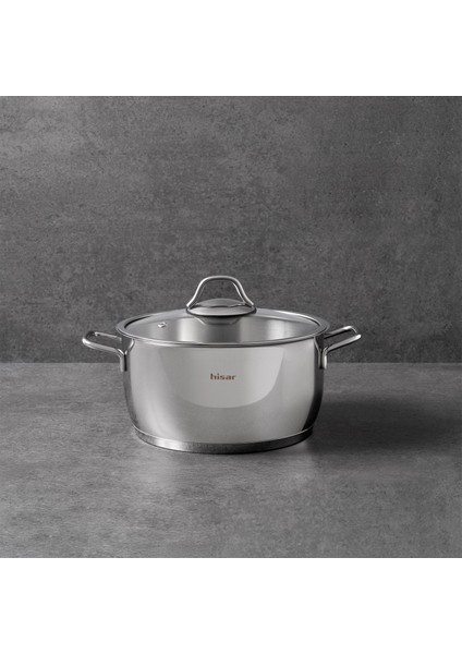 Teos Çelik Derin Tencere - Inox - 22 cm