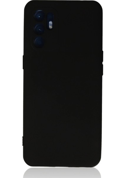 Oppo Reno 6 Kılıf Nano Içi Kadife Silikon - Siyah
