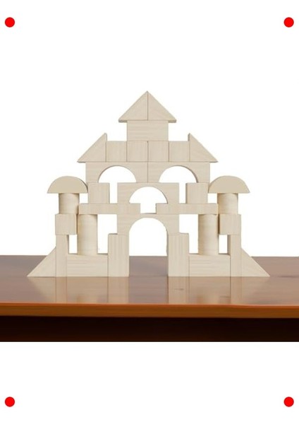 50 Parça Ahşap Yapım Blokları