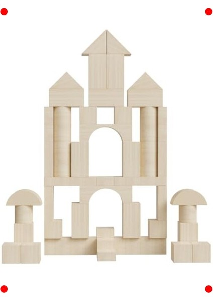 50 Parça Ahşap Yapım Blokları modelleri