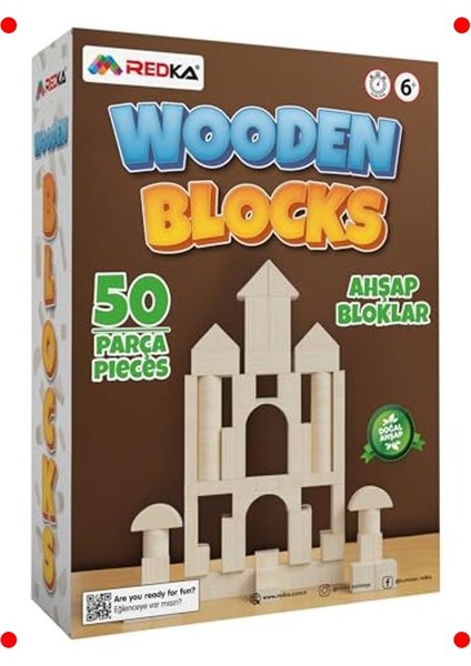 50 Parça Ahşap Yapım Blokları fırsatları