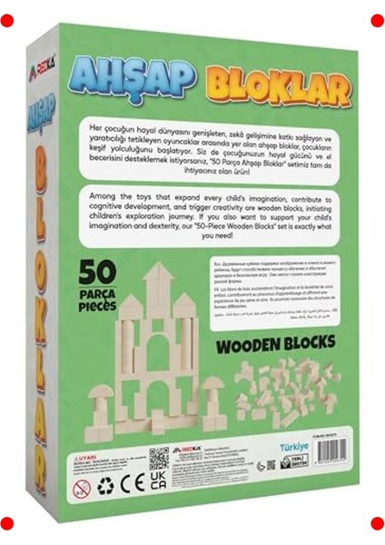 50 Parça Ahşap Yapım Blokları indirimleri