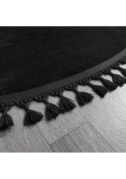 Siyah Cloudy Oval Düğüm Saçaklı Post Peluş Halı Kaymaz Taban Yumuşacık Yolluk fiyatları