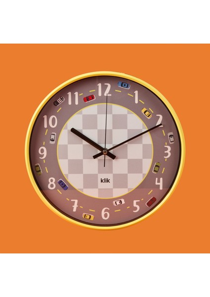 Slim Ralli Çocuk Odası Duvar Saati -Sarı - 30 cm fiyatları