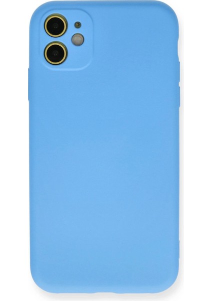 iPhone 11 Kılıf Nano Içi Kadife Silikon - Mavi