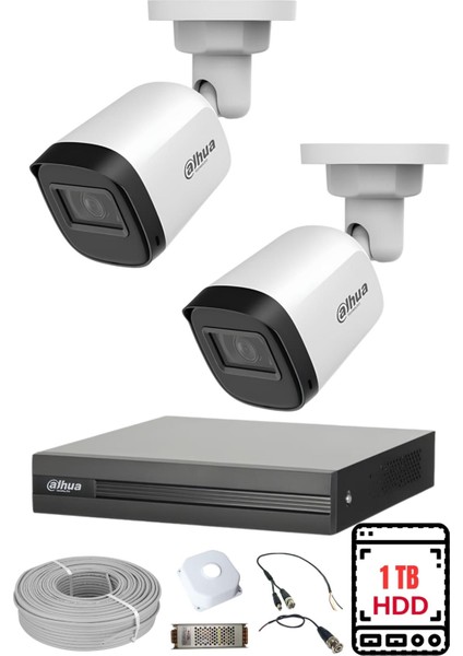 Dahua 2 Kameralı Gece Görüşlü Su Geçirmez Full Hd Güvenlik Kamerası Seti 1tb fiyatları