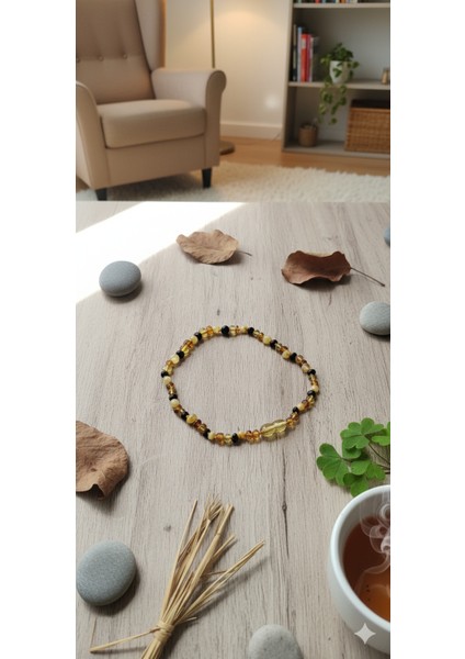 Kehribar Bebek Diş Kolyesi - Doğal Taş, Güvenli Tasarım, Diş Çıkarma Yardımcısı fırsatları