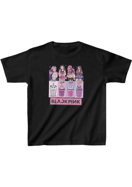 Unisex Çocuk Baskılı T-Shirt - Siyah