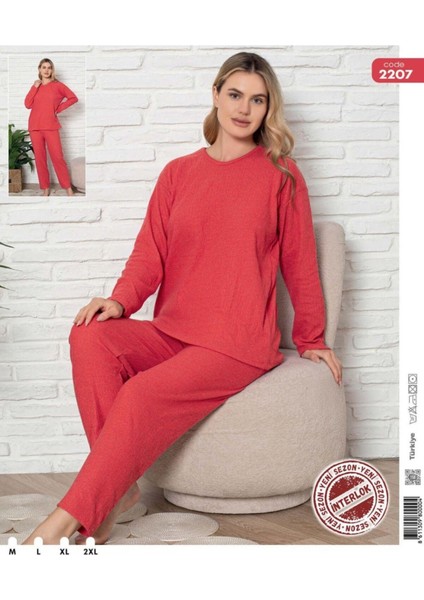 Fitilli Raporlu Düz Pijama Takım