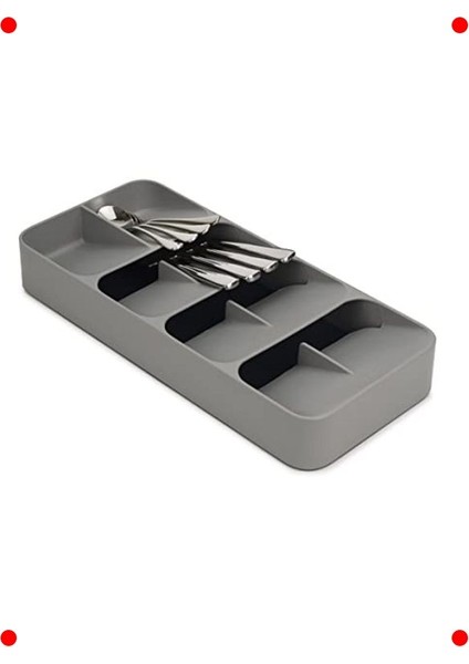 Kompakt Gri Çatal Bıçak Çekmece Düzenleyici