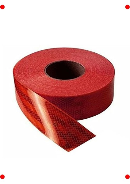 Kırmızı Reflektif Güvenlik Ikaz Şerit Bandı (1 Metre) fiyatları