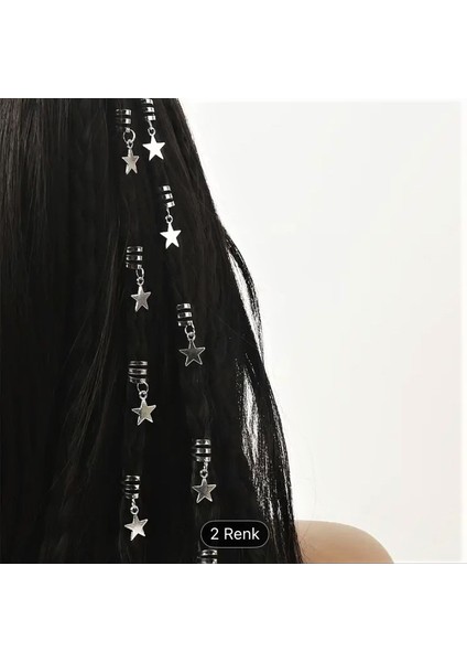 Yıldız Gümüş Saç Aksesuarı 10 Adet