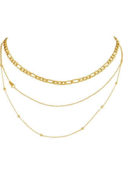 3 Sıralı Zincir Kolye Seti modelleri