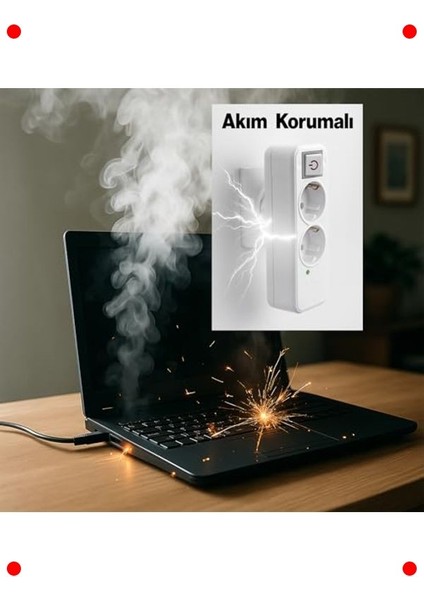 Akım Korumalı Anahtarlı 2'li Kablosuz Priz modelleri
