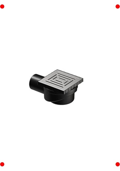 Kare Mat Krom Duş Kanalı, Yandan Çıkışlı, 10X10 cm