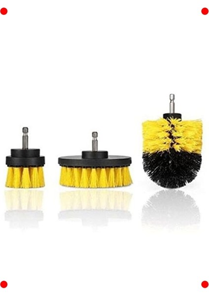 3'lü Matkap Ucu Temizleme Fırçası Seti (Banyo/araba)
