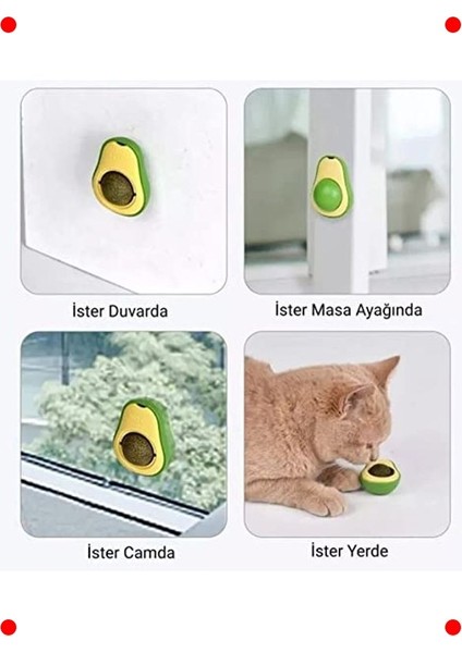 Avokado Kedi Nanesi Topu Yapışkanlı Kedi Oyuncağı modelleri