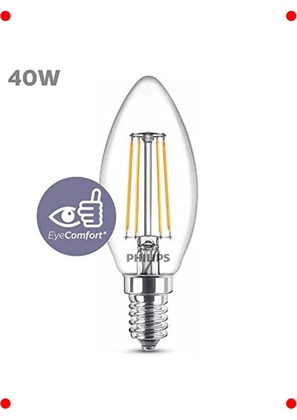 E14 Duy 40W Eşdeğeri Filament LED Mum Ampul - Sarı Işık fiyatları