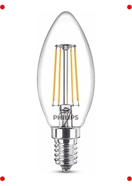 E14 Duy 40W Eşdeğeri Filament LED Mum Ampul - Sarı Işık fırsatları