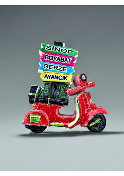 Sinop Boyabat Gerze Ayancık Temalı Kabartmalı Polyester Magnet Buzdolabı Süsü 6,5 cm x 7cm (KOD:984)