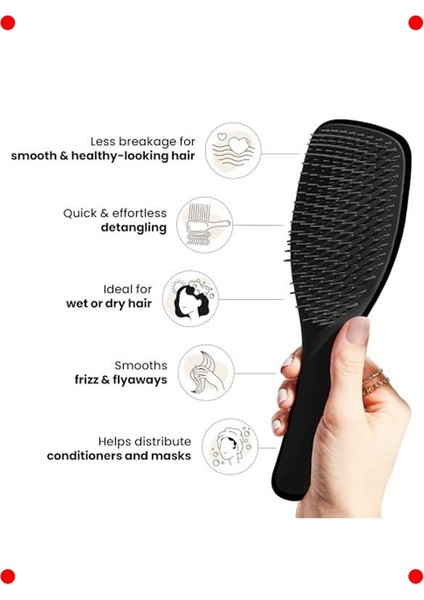 Islak Saçlar Için Kolay Tarama Fırçası Siyah fırsatları