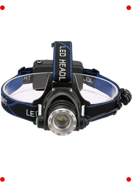 Şarjlı Zoom'lu LED Kafa Feneri, Outdoor, 300 Lümen