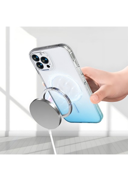 iPhone 16 Pro Kılıf M-Safe Şarj Özellikli Zore Septik Silikon Kapak - Pembe