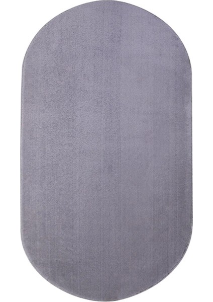 Cloudy Açık Gri Oval Overloklu Peluş Yolluk Yumuşak Yıkanabilir Kaymaz Taban Halı Antre Hol Koridor modelleri