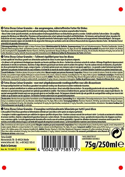 Disküs Balıkları Için Renk Geliştirici Özel Yem 250 ml fiyatları