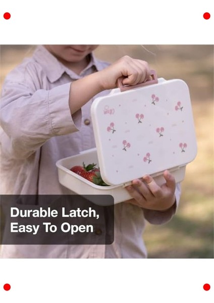 4 Bölmeli Tritan Beslenme Kutusu Seti - Çiçek Desenli indirimleri