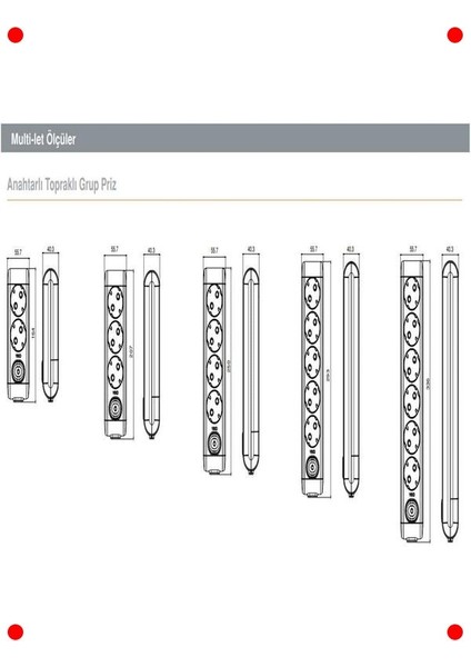 Beşli Anahtarlı Topraklı Priz Kablolu Çocuk Korumalı 5m modelleri