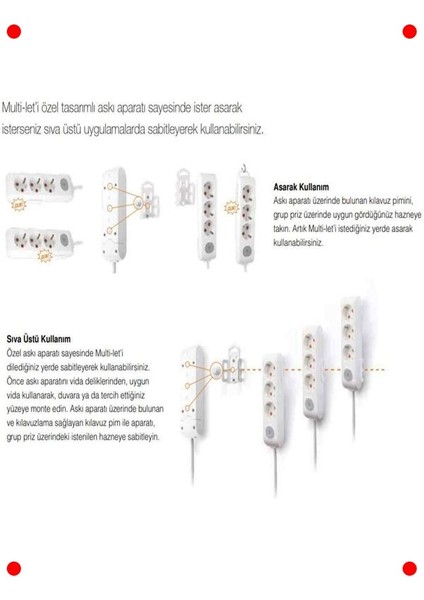 Beşli Anahtarlı Topraklı Priz Kablolu Çocuk Korumalı 5m fırsatları