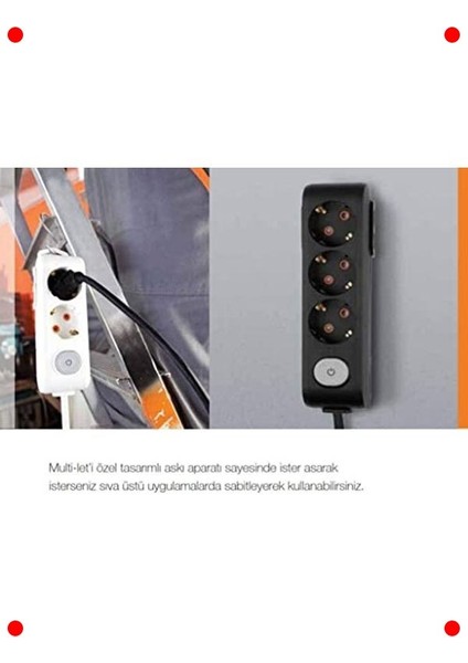 Beşli Anahtarlı Topraklı Priz Kablolu Çocuk Korumalı 5m indirimleri