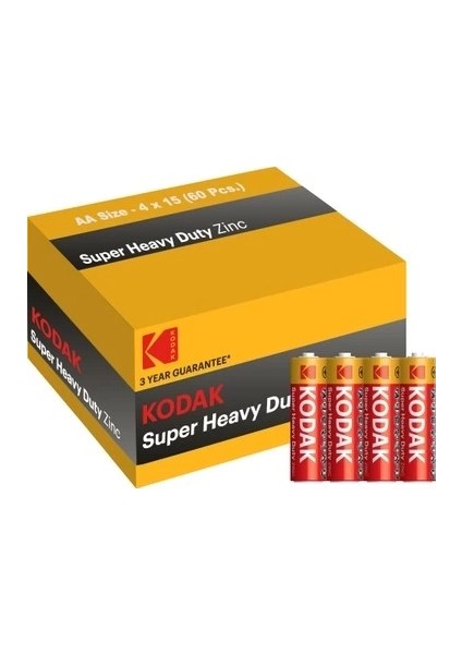 Kodak Aa Pil Super Heavy Duty Çinko Karbon Kalem Pil 60 ( Lisinya )